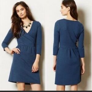NWT Anthropologie XL blue wrap dress